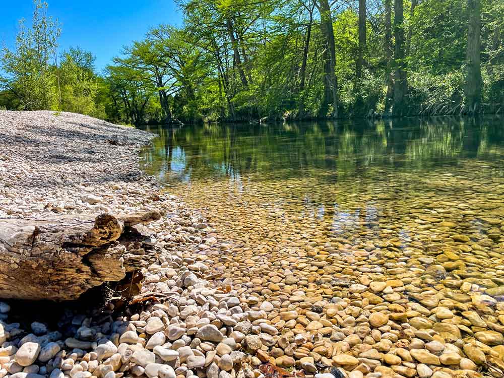 frio river cabins natural spring pool with rock bottom